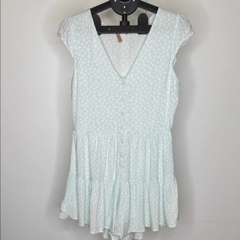 La Hearts Light Blue Floral Mini Dress